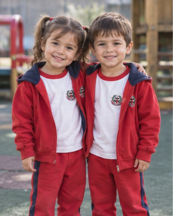 Alumnos del Jardín con el uniforme