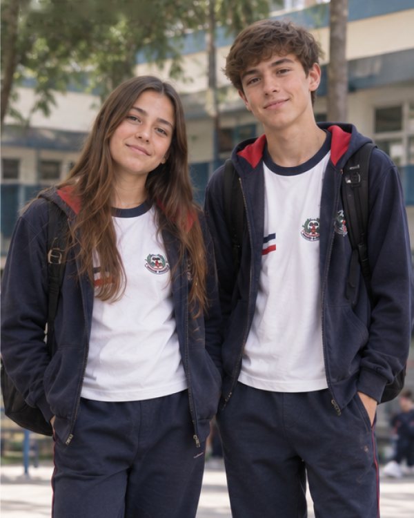Alumnos del Secundario con el uniforme